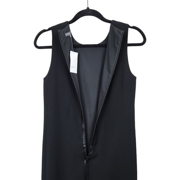Vince NWT Little Black Dress LBD With Leather Detail Women's Size 4 - Picture 10 of 16